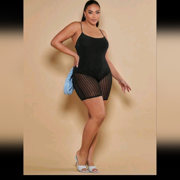 Plus size bodysuit jumpsuit with glittet - Picture 3 of 3